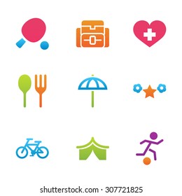 icon set activity and rest