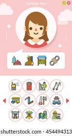 icon set adventure vector