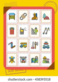icon set adventure vector