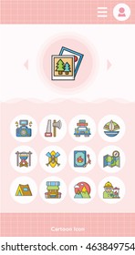 icon set adventure vector