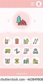 icon set adventure vector