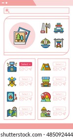 icon set adventure vector