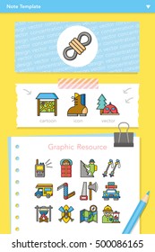 icon set adventure vector