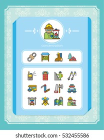 icon set adventure vector