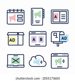 Icon Set Advertisment for different seasons Color