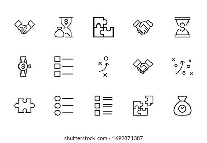 Icon set of agile. Editable vector pictograms isolated on a white background. Trendy outline symbols for mobile apps and website design. Premium pack of icons in trendy line style.
