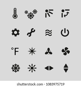 Icon set of air conditioning. Vector stock illustration