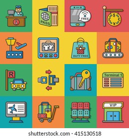 icon set airport vector