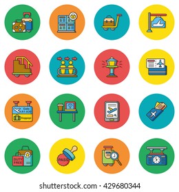 icon set airport vector