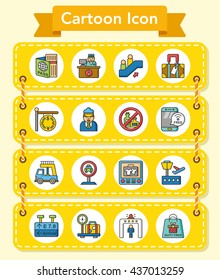 icon set airport vector