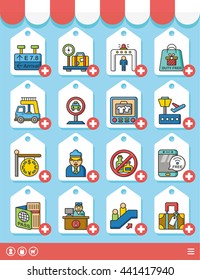 icon set airport vector