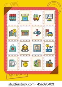 icon set airport vector