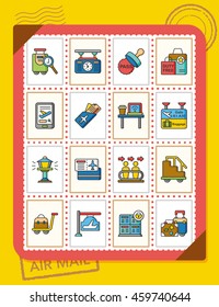icon set airport vector