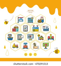 icon set airport vector