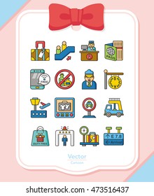 icon set airport vector