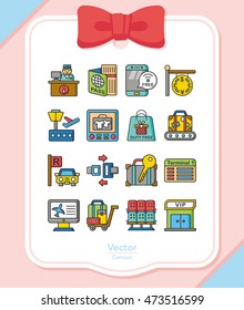 icon set airport vector