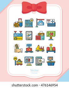 icon set airport vector