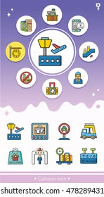 icon set airport vector