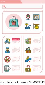 icon set airport vector