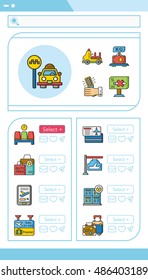 icon set airport vector