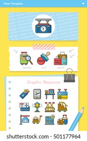 icon set airport vector