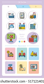 icon set airport vector