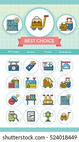 icon set airport vector