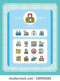 icon set airport vector