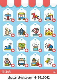 icon set amusement vector