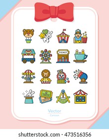 icon set amusement vector