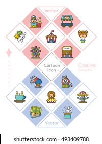 icon set amusement vector