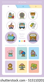 icon set amusement vector