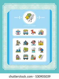 icon set amusement vector
