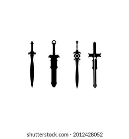 Icon set of ancient swords.