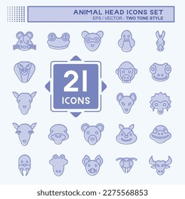 Icon Set Animal Head. related to Education symbol. simple design editable. simple illustration