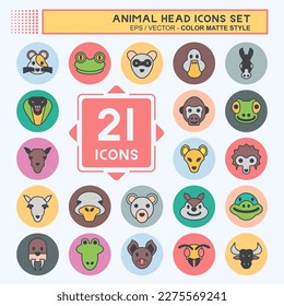 Icono Set Animal Head. relacionado con el símbolo Educación. diseño simple editable. ilustración simple