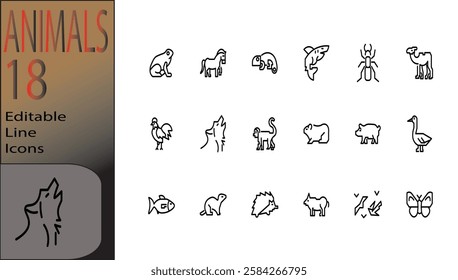 icon set animal vector eps