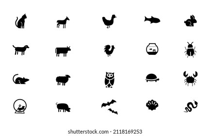 icon set, animal vector illustration