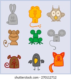Icon set with animals.
