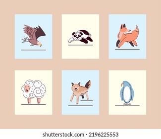conjunto de iconos de diseño de animales