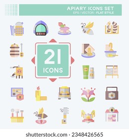 Icon Set Apiary. related to Farm symbol. flat style. simple design editable. simple illustration