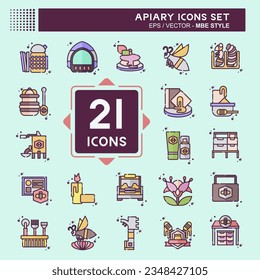 Icon Set Apiary. related to Farm symbol. MBE style. simple design editable. simple illustration