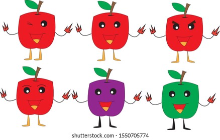 icon set Apple vector illustration