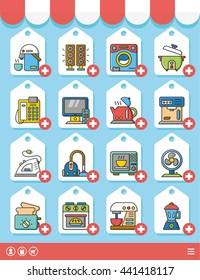 icon set applianace vector