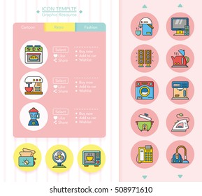 icon set applianace vector