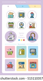icon set applianace vector
