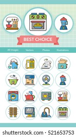 icon set applianace vector