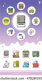 icon set appliance vector