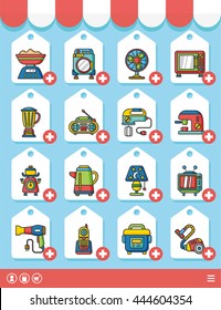 icon set appliances vector