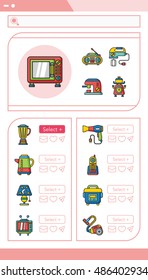 icon set appliances vector